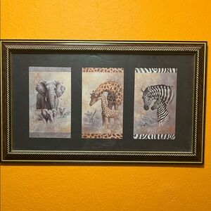 Framed African Wildlife Art Print 24.5” x 14.5”